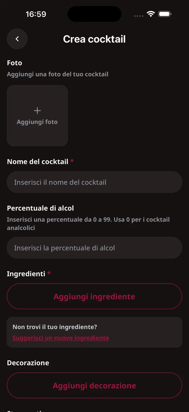 Crea le tue ricette