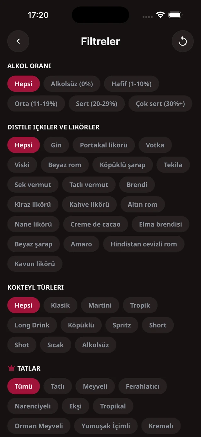 Arama ve filtreler