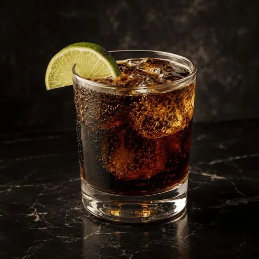 Whiskey and Cola cocktail