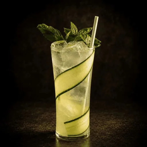 Cucumber Basil Fizz cocktail